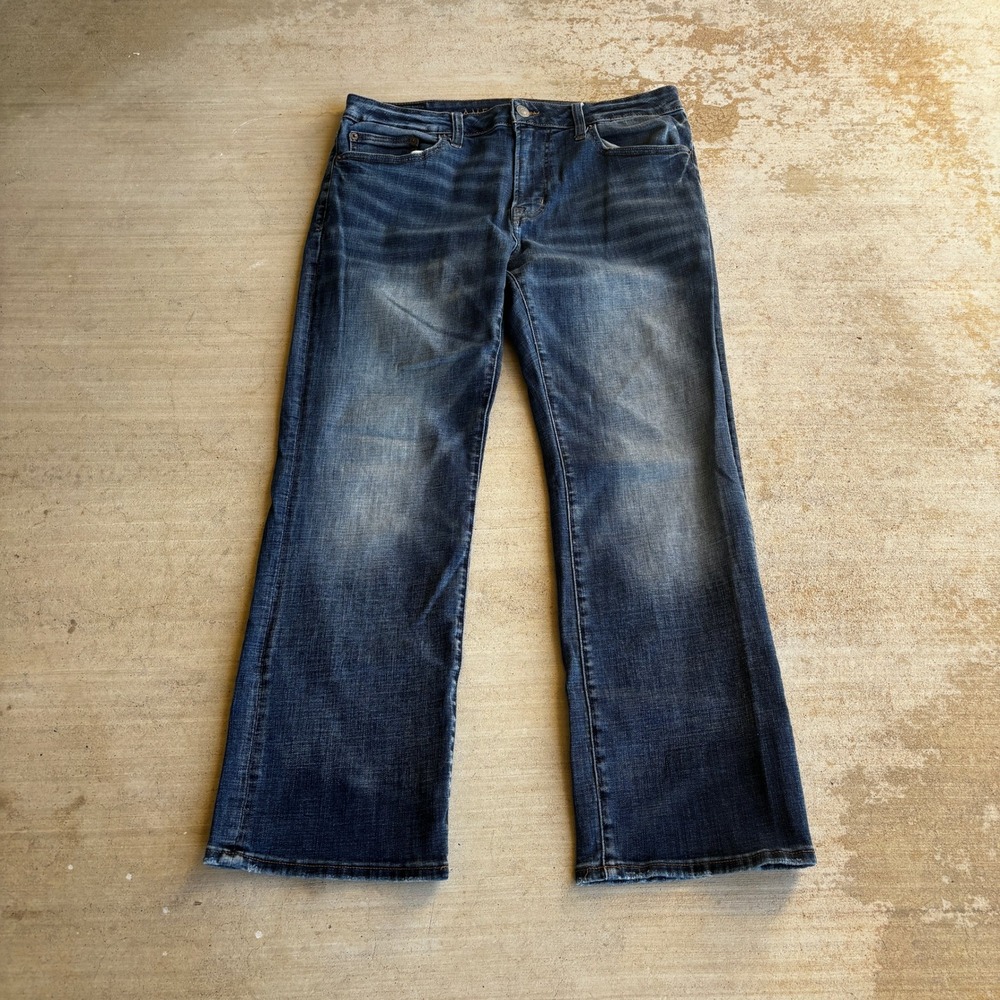Y2K merican Eagle Mens Original Bootcut Ne(x)t Level Flex Jeans Blue 34x30 Faded